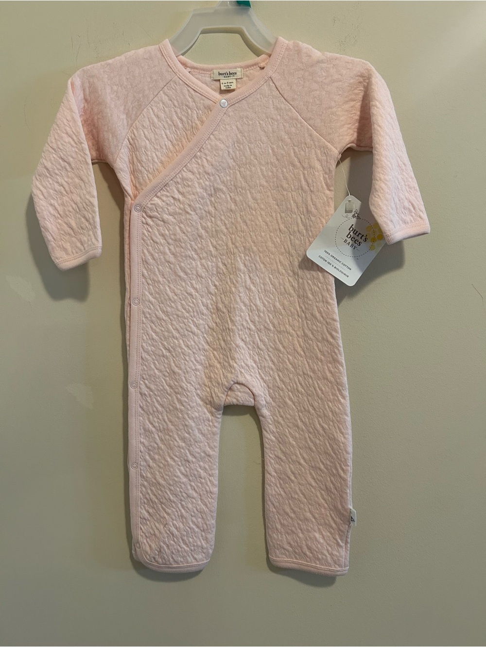 Burt's Bees Pink Quilted Infant One-Piece